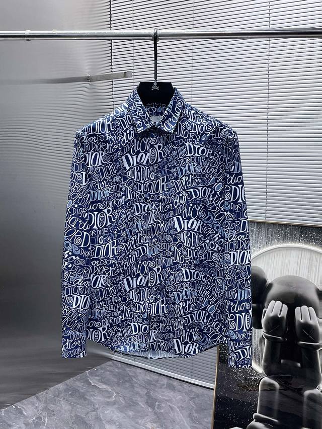 迪奥 Dior 2024Ss新款长袖 衬衫 衬衣 高端版本 专柜定制面料 透气舒适度高 细节无可挑剔 品牌元素设计理念 体现高品质 手感细腻柔软 呈现休闲裁剪